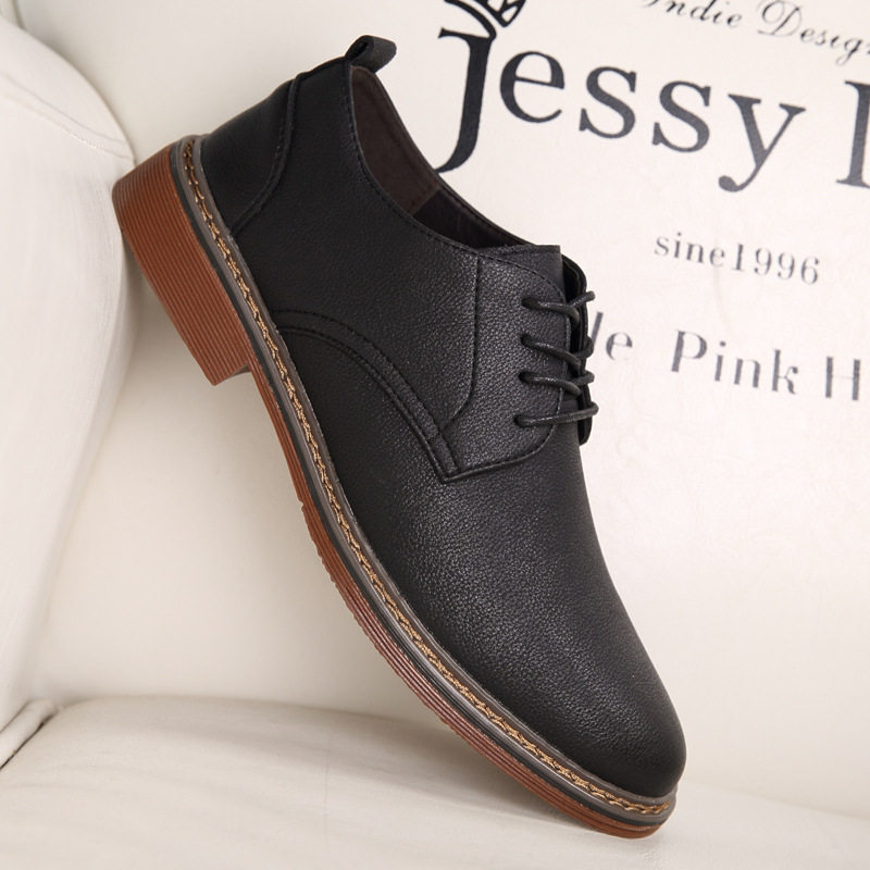 批发男鞋2023秋季新款鞋男士皮鞋软皮百搭休闲鞋子集市地摊货源