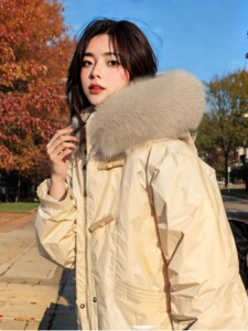 白灵儿羽绒棉服女中长款2023新款爆款时尚韩版设计感冬季加厚过膝