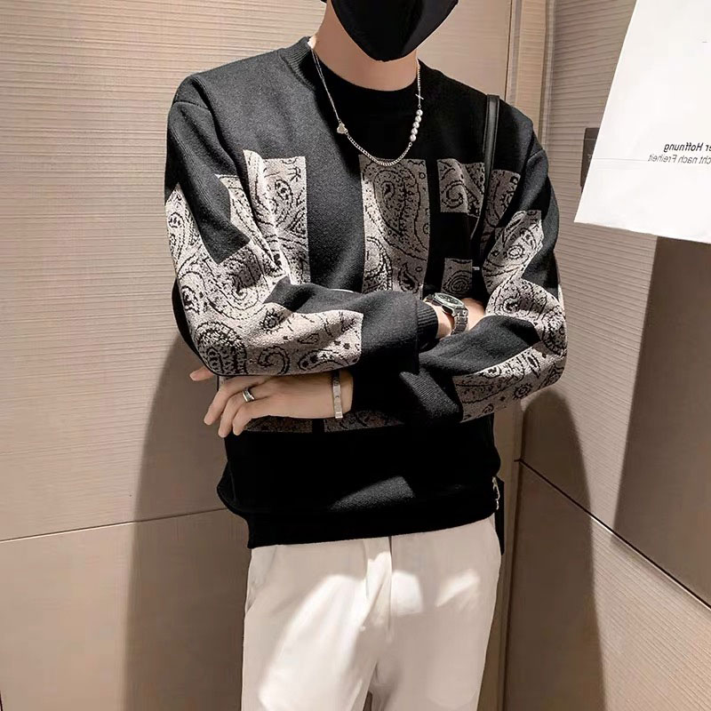 针织衫毛衣圆领网红痞帅