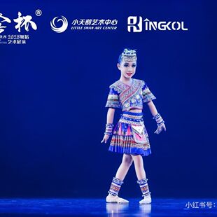 六一三月儿童苗族舞蹈演出服少数民族壮族土家族瑶族表演服装彝族