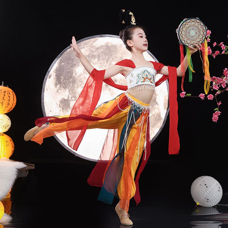 敦煌飞天舞蹈演出服儿童图片
