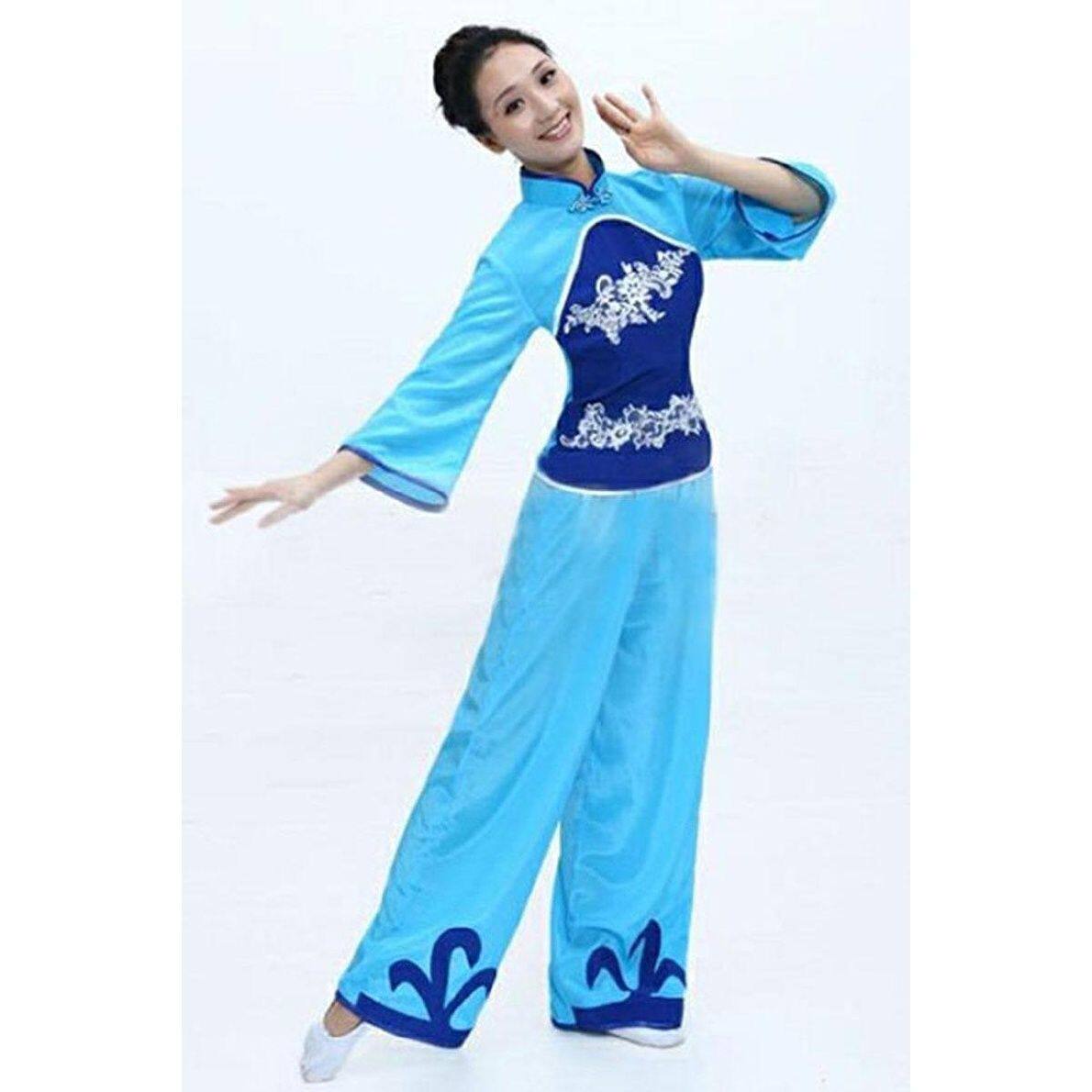 新款映山红秧歌服舞蹈演出服装民族舞扇子舞广场舞女成人表演汉服