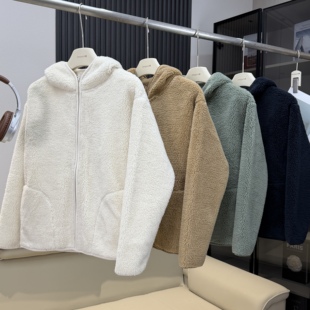 棵米ai蕉家！户外山系长毛摇粒绒抓绒衣连帽衫保暖羊羔毛外套长袖