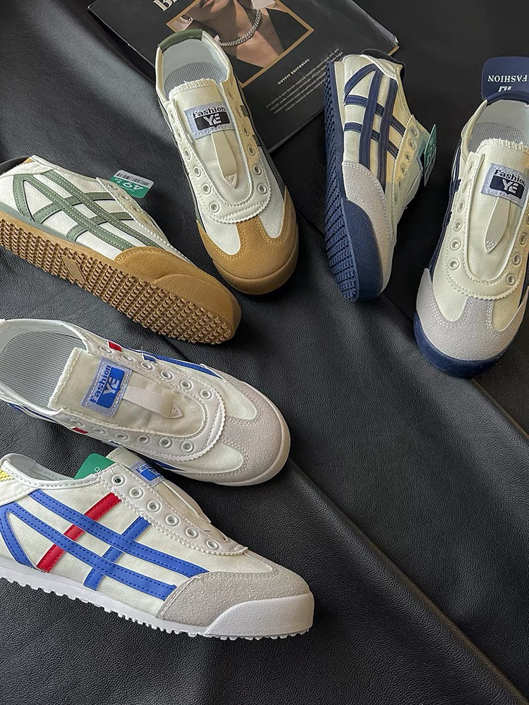 特价！福利！49.9美金！情侣款时尚百搭撞色拼接一脚蹬休闲帆布鞋