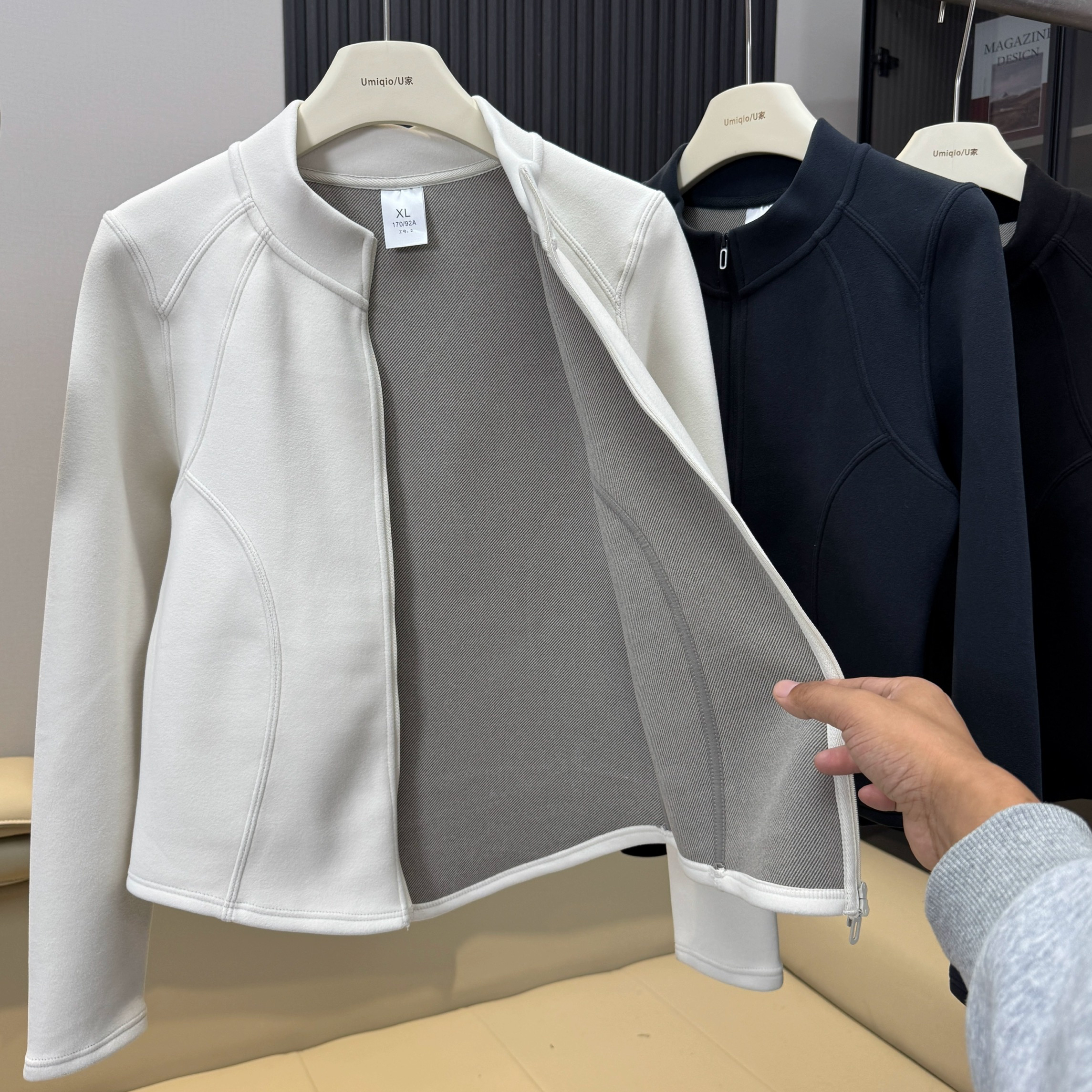 LU家订单！秋冬升级版小蛮腰暖炉石墨烯双面绒保暖双拉链外套夹克