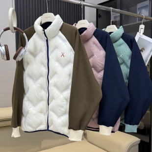 棵米ai蕉家 户外山系情侣P棉气绒服拼接轻薄防泼水棉衣棉服外套