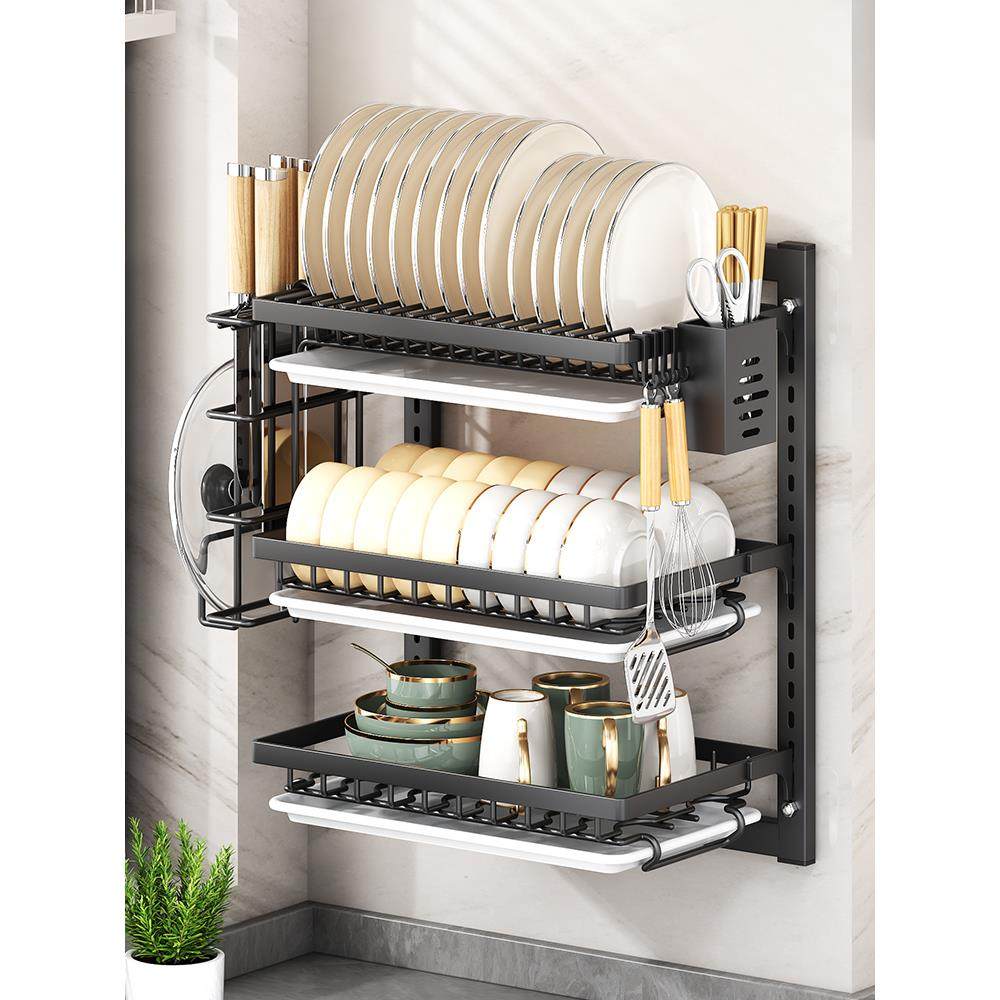免打孔厨房置物架多层碗架沥水架多功能碗筷碗盘墙上壁挂式收纳架,厨房/烹饪用具,碗架,淘宝优惠券,粉丝福利购,淘宝优惠卷