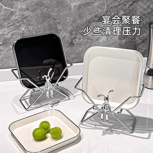 吐骨碟家用轻奢高颜值食品级零食小吃碟精致餐桌垃圾吐骨头塑料盘