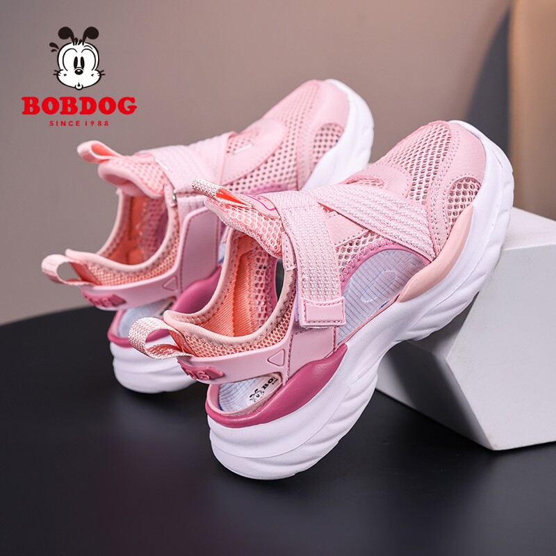 巴布豆童鞋女童框子鞋2026新款夏季单网镂空儿童运动凉鞋女孩鞋子