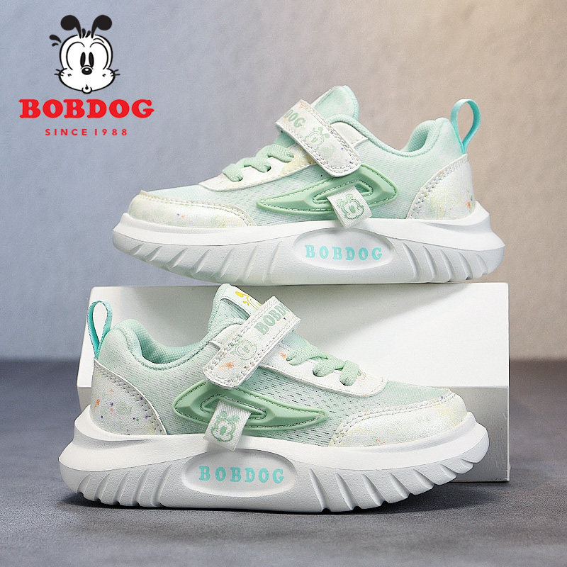 巴布豆女童鞋2026夏季新款薄款透气网鞋镂空儿童运动鞋中大童鞋子