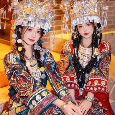 苗族服装苗疆女闺蜜套装盛装土家族民族风高端摄影舞台演出服旅拍