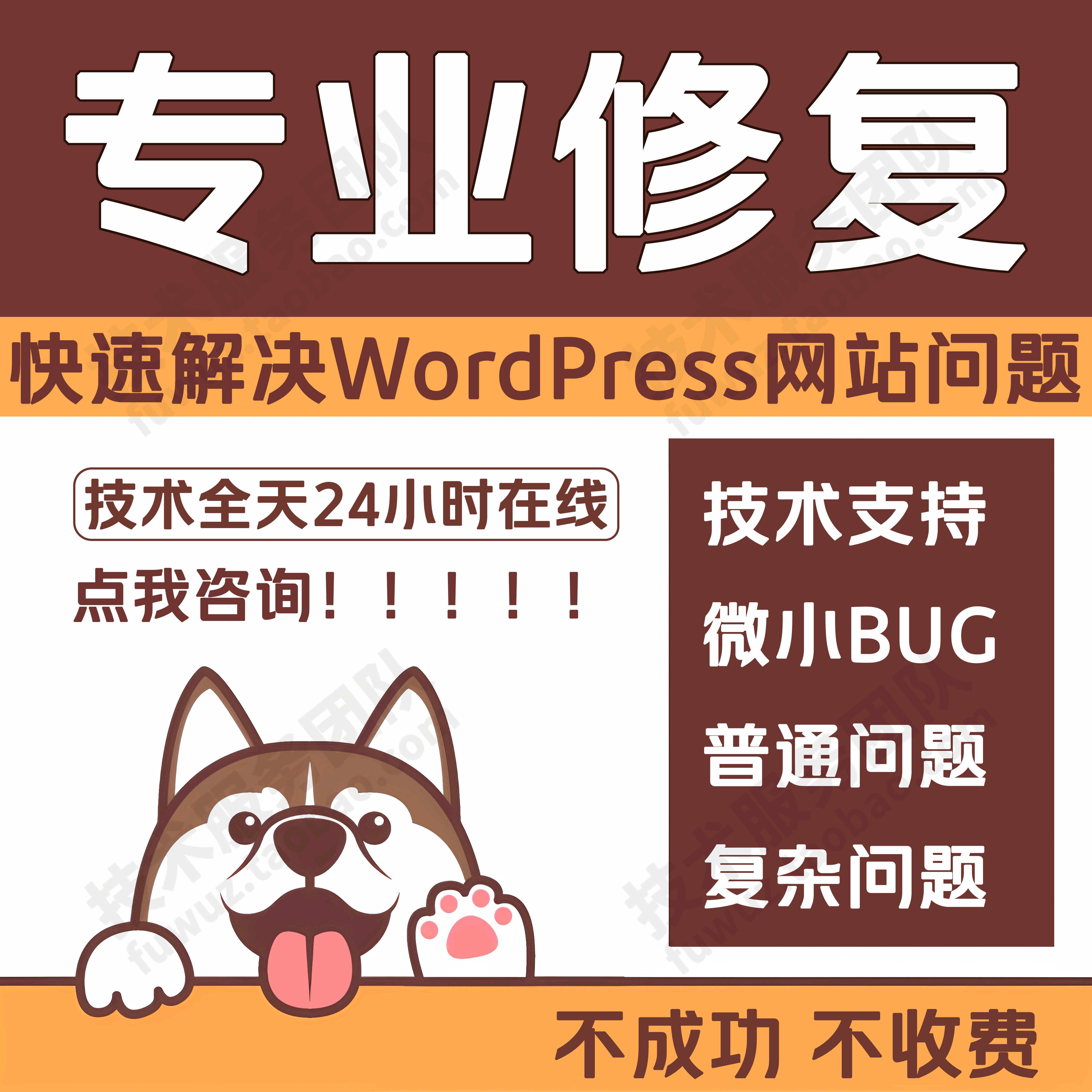 WordPress问题快速处理 独立站Bug问题修复建站技术支持 插件定制