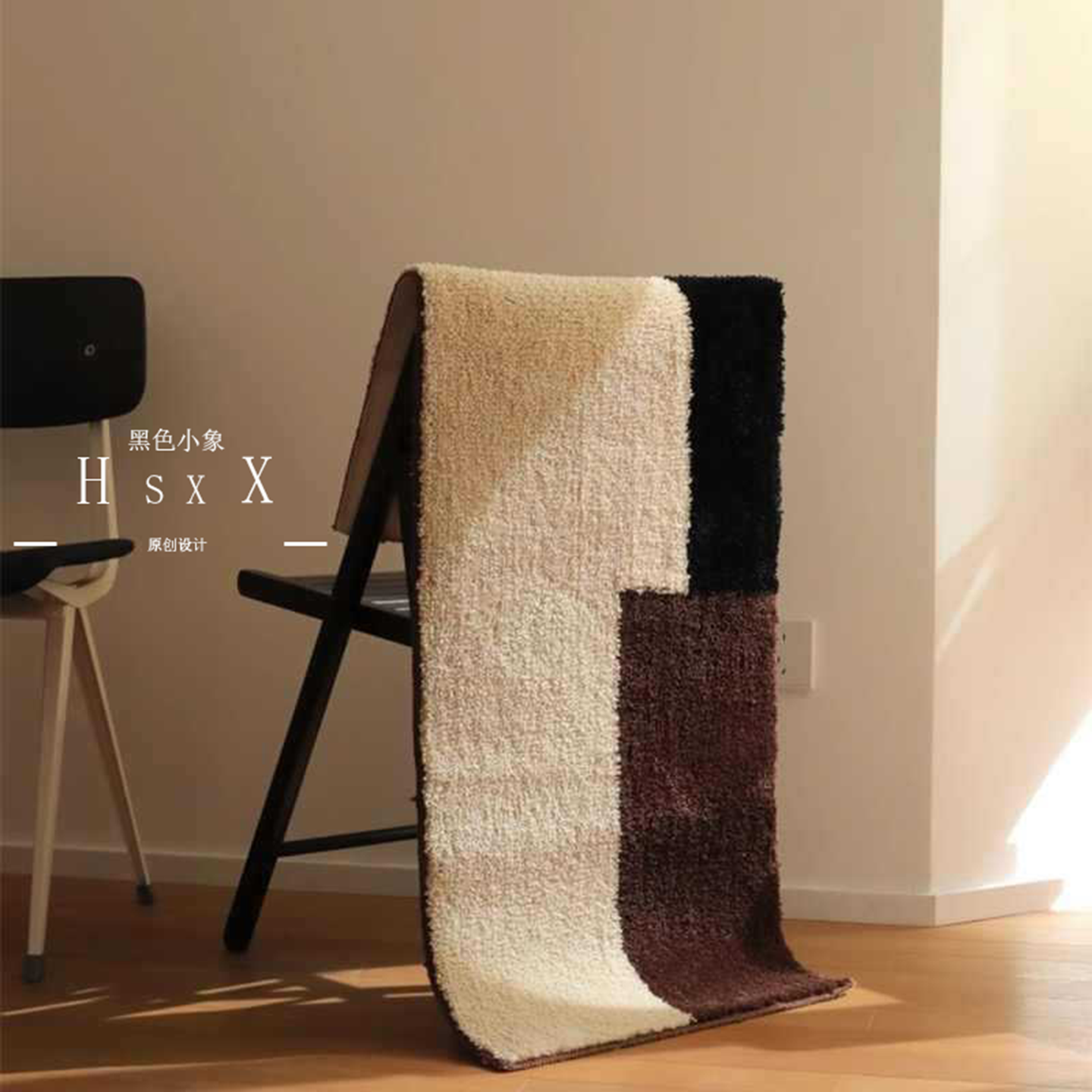 美拉德中古风植绒卧室床边毯客厅