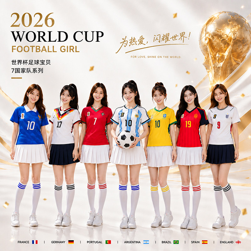 2026世界杯球衣同款足球宝贝啦啦操拉拉队演出夜场酒吧表演服装