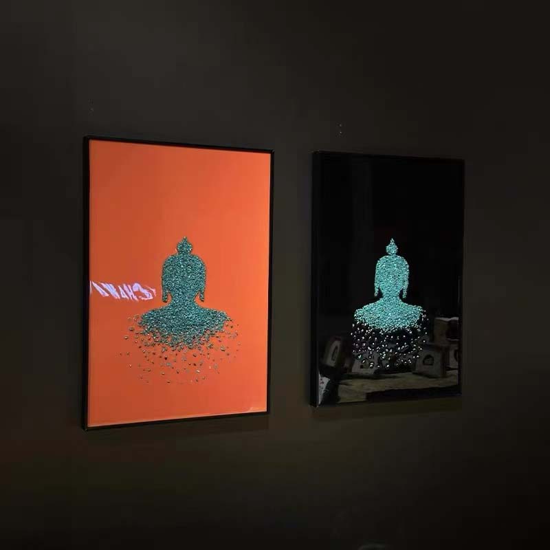 现代简约佛像客厅装饰画中式复古小众艺术壁画轻奢高级感玄关挂画