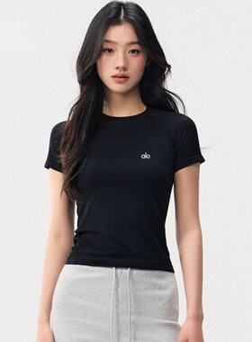 AIo 瑜伽服夏季弹力运动上衣透气速干短袖T恤跑步训练健身服