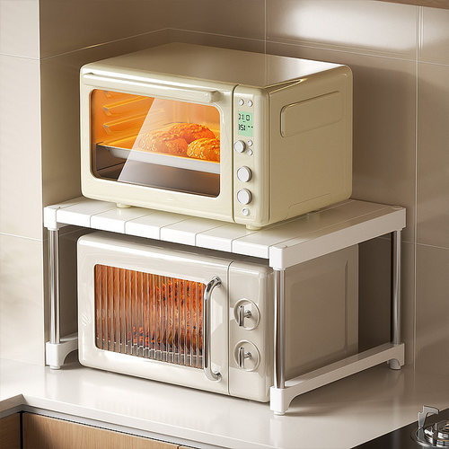 厨房可伸缩微波炉烤箱置物架