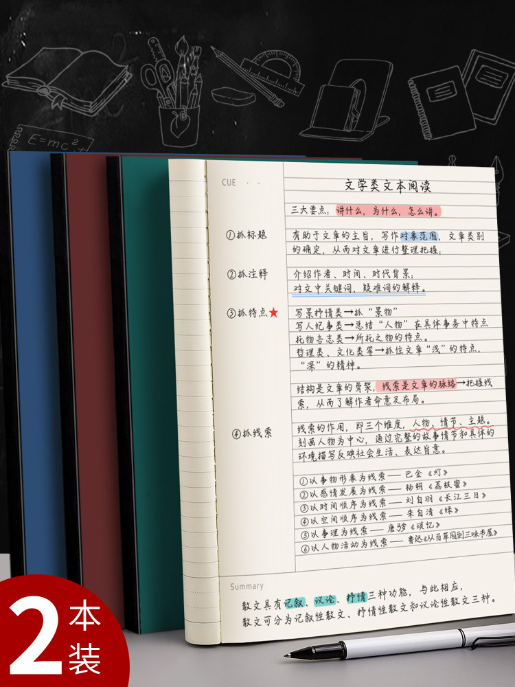 康奈尔笔记本a4小清新本子文具简约女大学生考研学霸5r记忆法加厚课堂