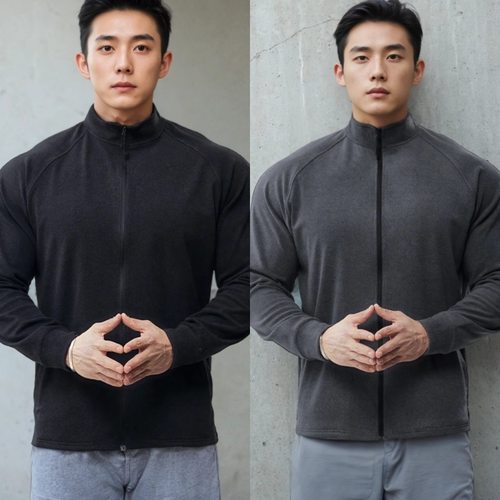 Gymarm秋冬男士外穿打底双面德绒保暖运动修身健身拉链外套长袖