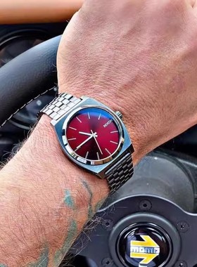 正品NIXON A0452896尼克松简约方形陆沉同款 枪红手表情侣手表