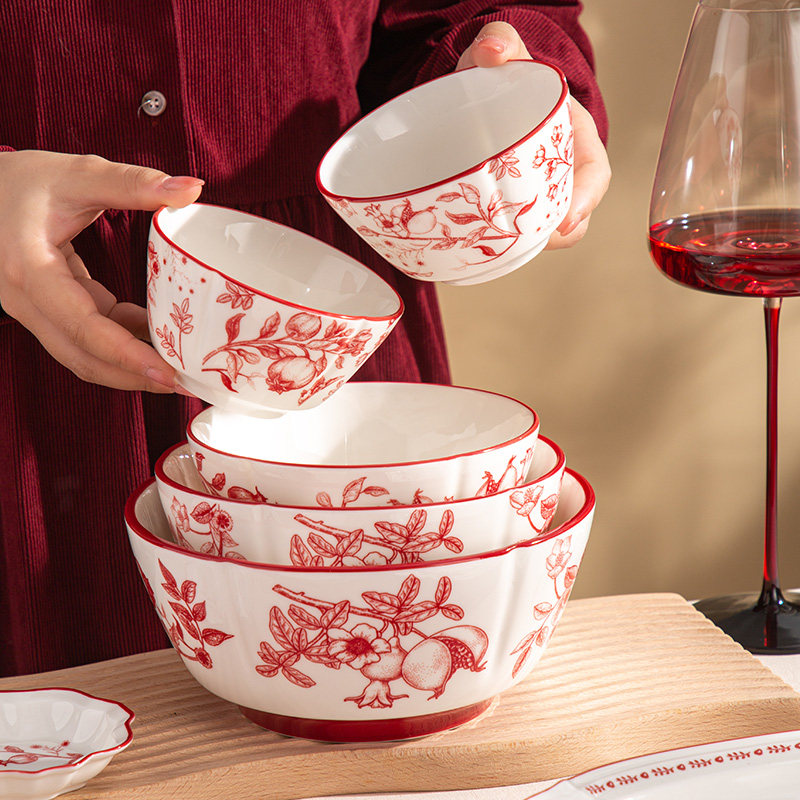 硕加新中式碗碟套装结婚陪嫁餐具釉下彩家用饭碗乔迁新居陶瓷碗盘,餐饮具,碗,淘宝优惠券,粉丝福利购,淘宝优惠卷