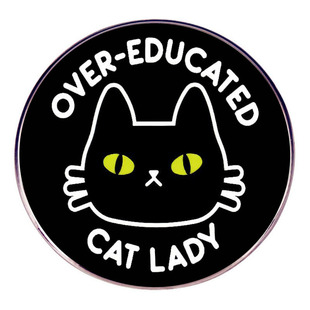 受过过度教育的猫女胸针卡通猫咪别针胸章金属合金徽章配饰