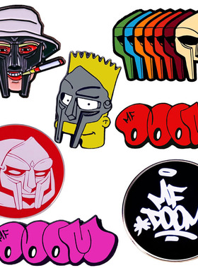 MF DOOM杜姆胸针嘻哈摇滚朋克音乐饶舌歌手别针金属合金徽章配饰