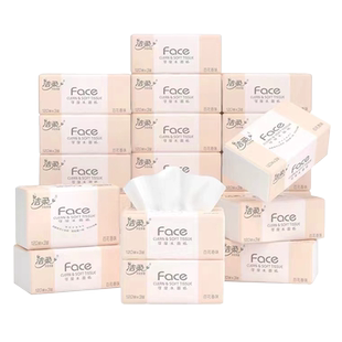 洁柔Face百花香味抽纸120抽卫生餐巾纸家庭整箱18包纸面巾可湿水