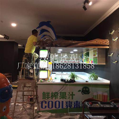 夏季玻璃钢雕塑海洋系列海豚雕塑八爪鱼雕塑美陈成都泡沫雕塑