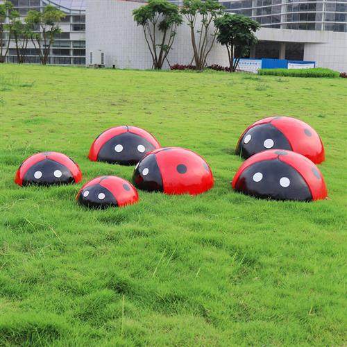 户外仿真七星瓢虫雕塑庭院草坪幼儿花园林玻璃钢甲虫卡通动物摆件