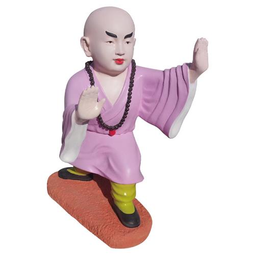 功夫小和尚卡通人物玻璃钢雕塑少林寺庙门头创意园林景观户外摆件