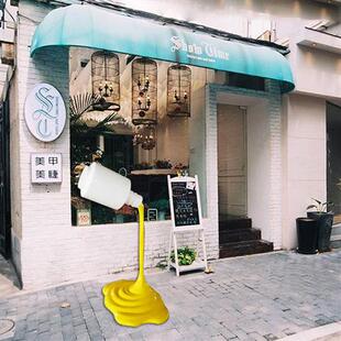 饰摆件指甲油瓶子美妆道具 户外玻璃钢雕塑店门口迎宾玩偶美陈装