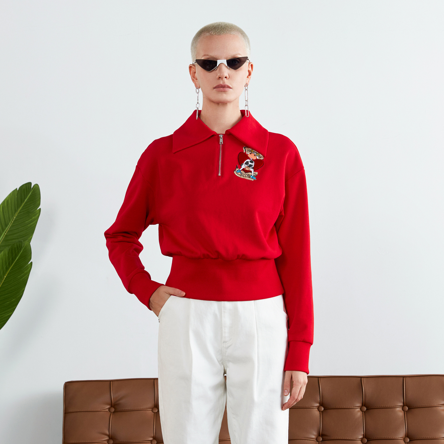 VENSSTNOR维斯提诺 21春轻奢潮牌经典休闲百搭宽松Polo领卫衣女