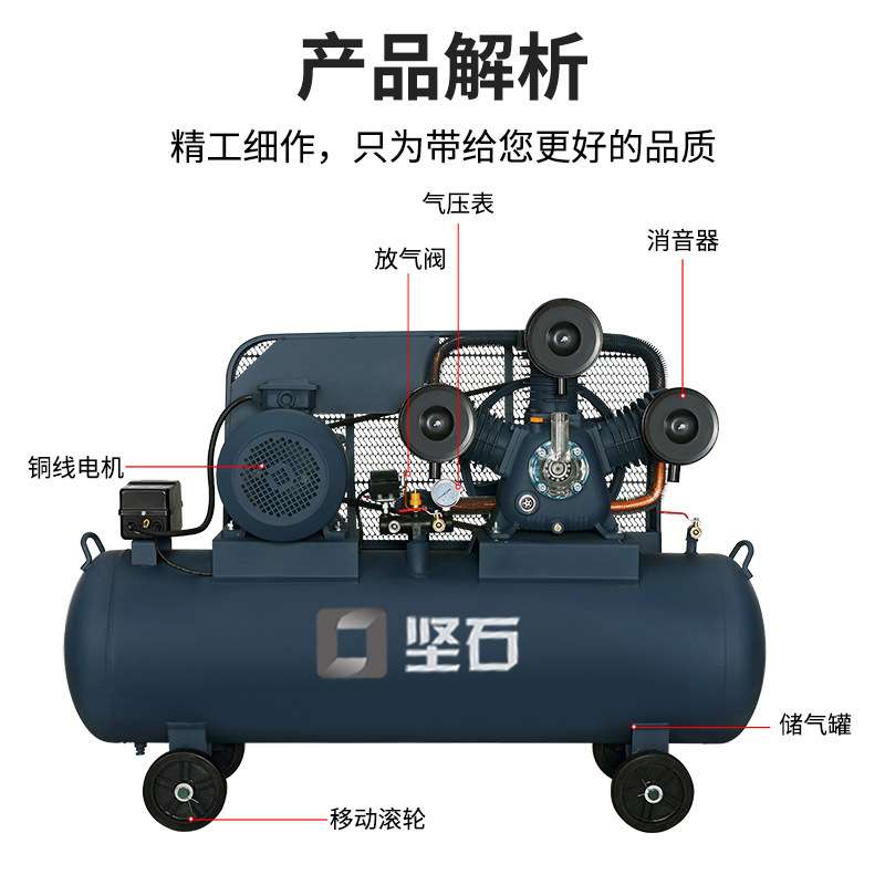 V-0.28/8空压机汽修家装配套设备18.5kw v-1.05/12.5高压充气泵