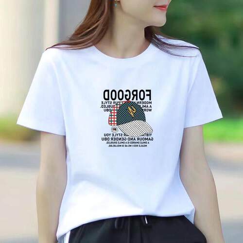 白色短袖t恤女装大码新款