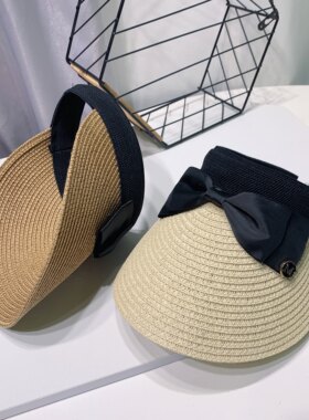 蝴蝶结空顶帽子女夏季海边