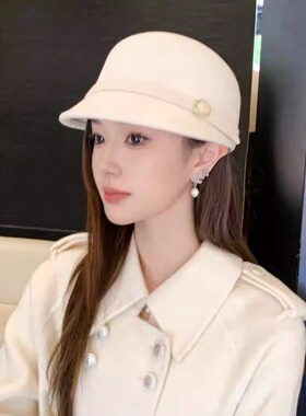 渔夫帽茵沫苓新款羊毛韩版百搭
