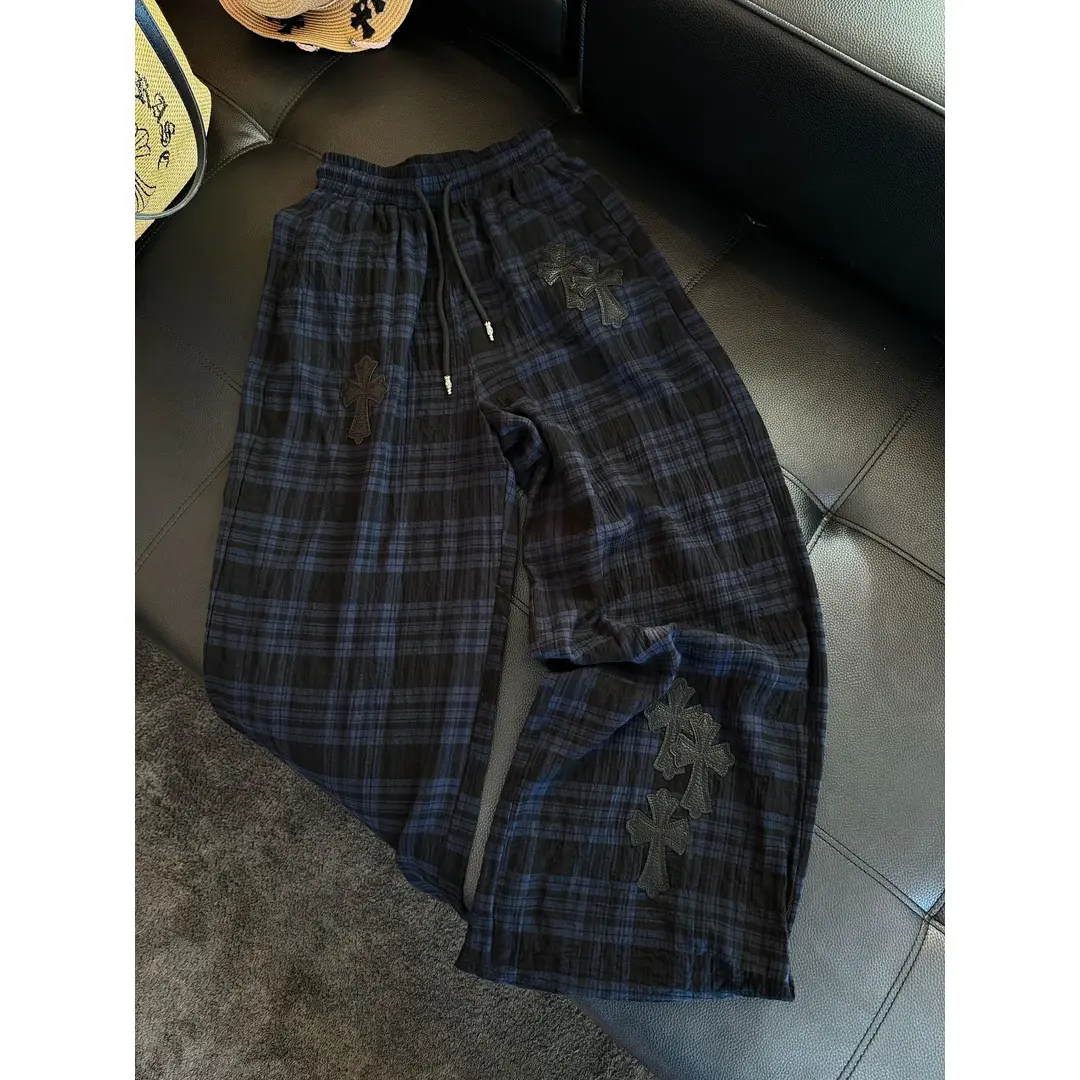 Rebornmoi【vivi老板娘】复古格纹裤休闲裤舒适(男女同款)KZ460