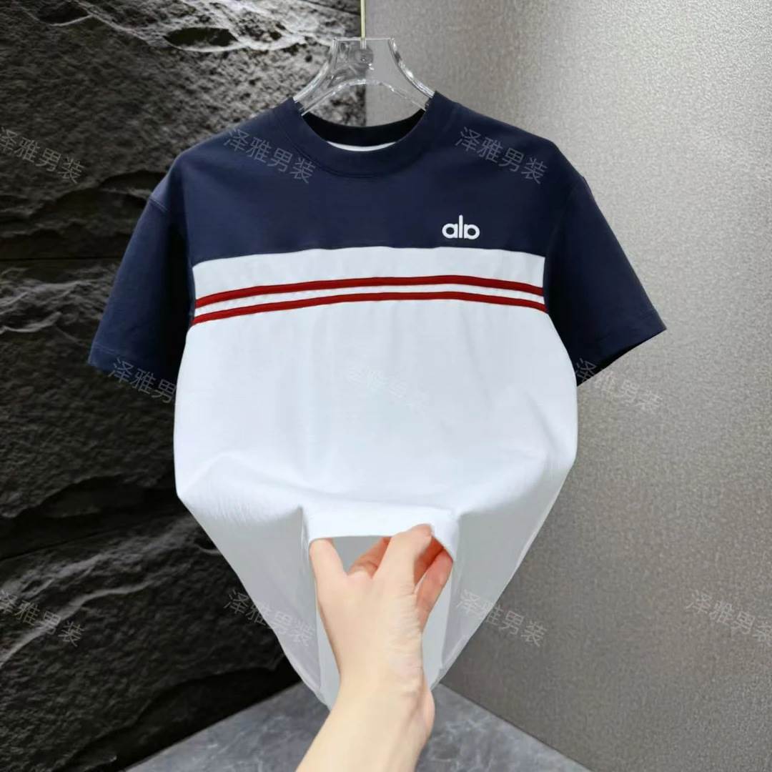 【直播同款现货秒发】夏季男士品质高端质感拼色潮流短袖
