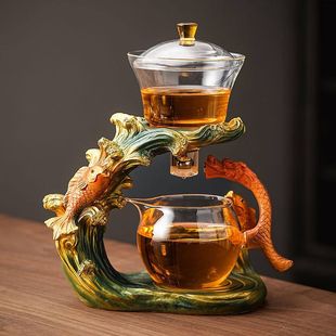 懒人磁吸茶杯简便功夫 店铺 玻璃自动茶具全套家用茶壶泡茶套装