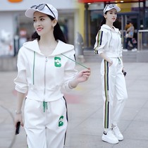 2022春秋季运动服休闲时尚套装洋气时髦长袖长裤两件套短款女士