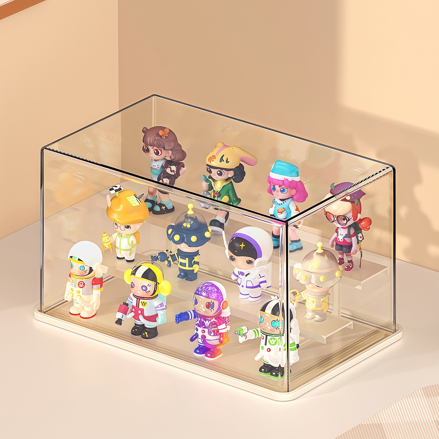 透明盲盒展示架收纳免安装防尘