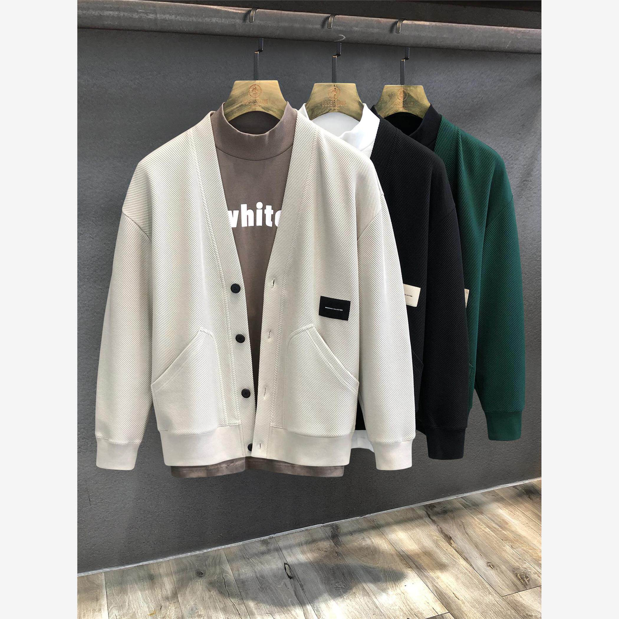 专柜品质高级感针织衫开衫夹克男士春秋新款毛衣休闲外套男装上衣