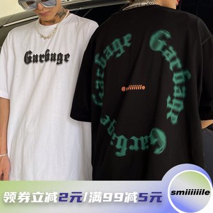 潮WOO专属 圆圈幻影短袖 美式 t恤男装 女生嘻哈宽松半袖 潮牌夏季