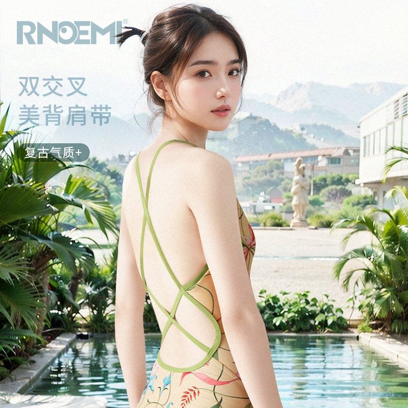 RNOEMI复古文艺女子三角运动泳衣