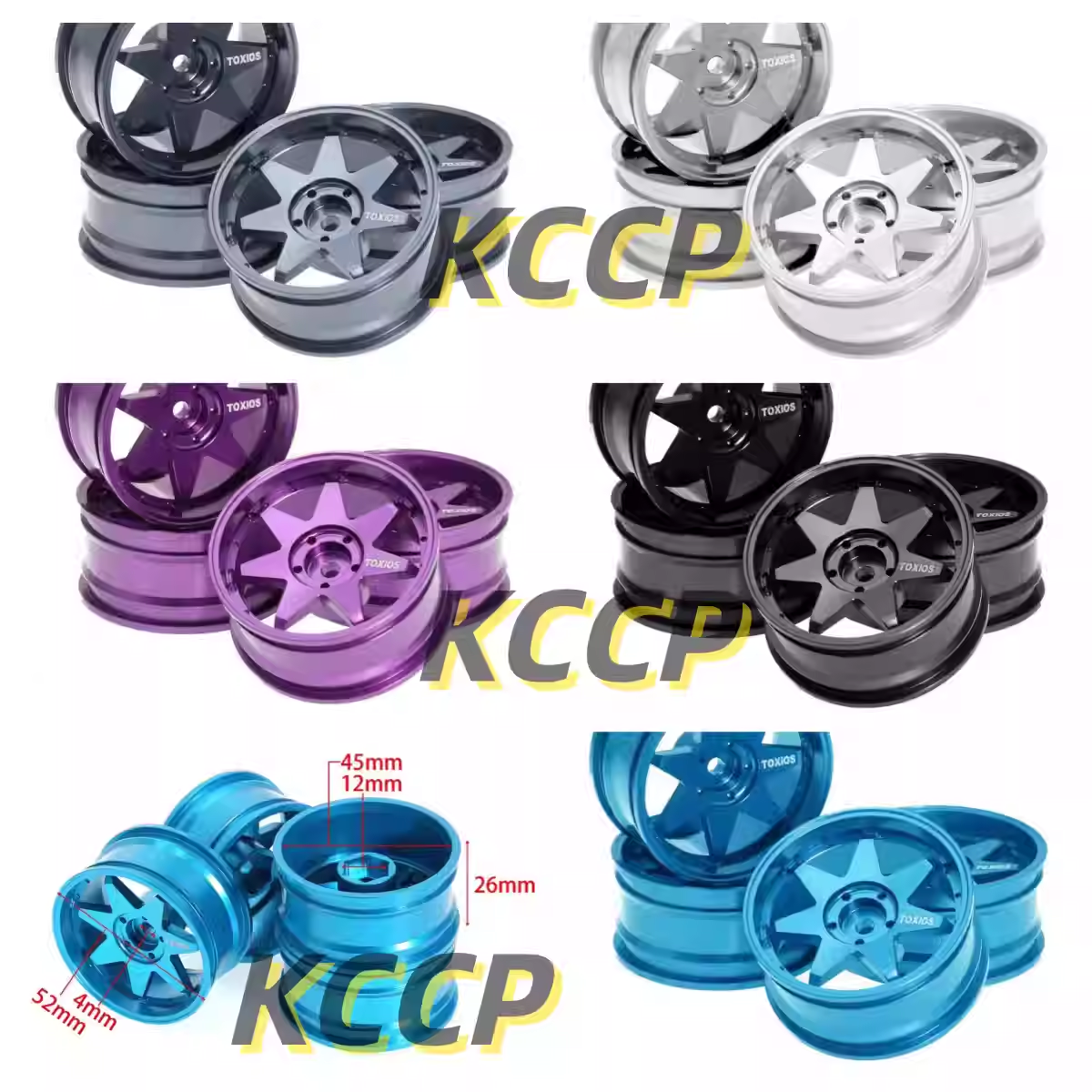 KCCP RC 1/10 京商金属轮毂 YOKOMO樱花D5田宫TT02漂移轮毂YX-001