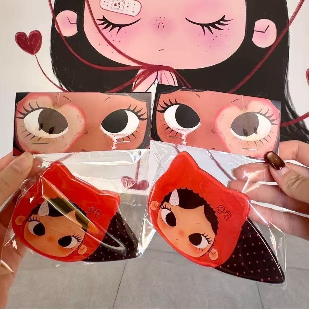 恰好是小满同款鸭嘴夹卡通可爱发夹刘海夹少女心亚克力发卡发饰图片