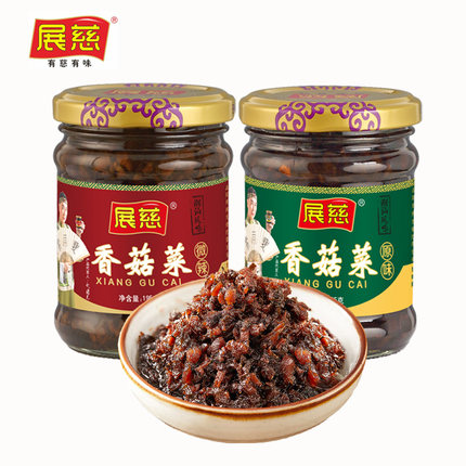 展慈香菇菜195克6瓶潮汕特产原味下饭菜拌饭酱拌面酱佐粥素菜斋菜