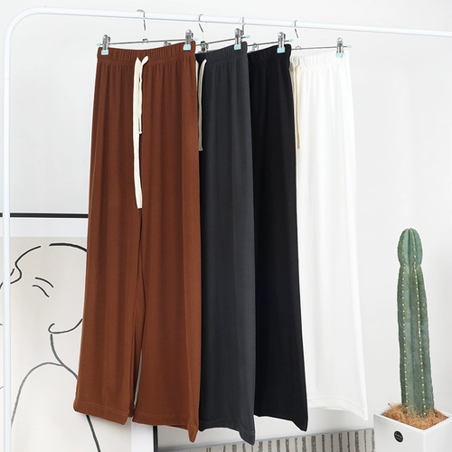 Приталенные штаны для отдыха, на шнурках, высокая талия, свободный прямой крой