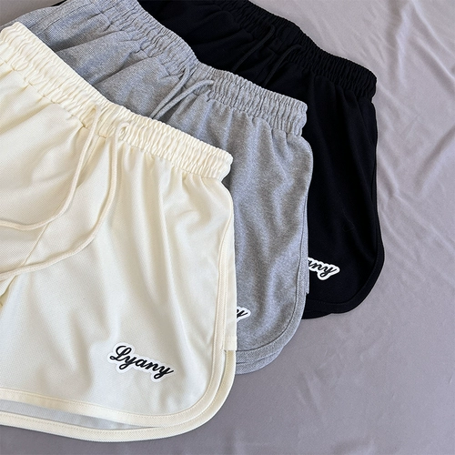 Летние спортивные шорты, приталенные штаны, защитное белье для отдыха, в корейском стиле, высокая талия